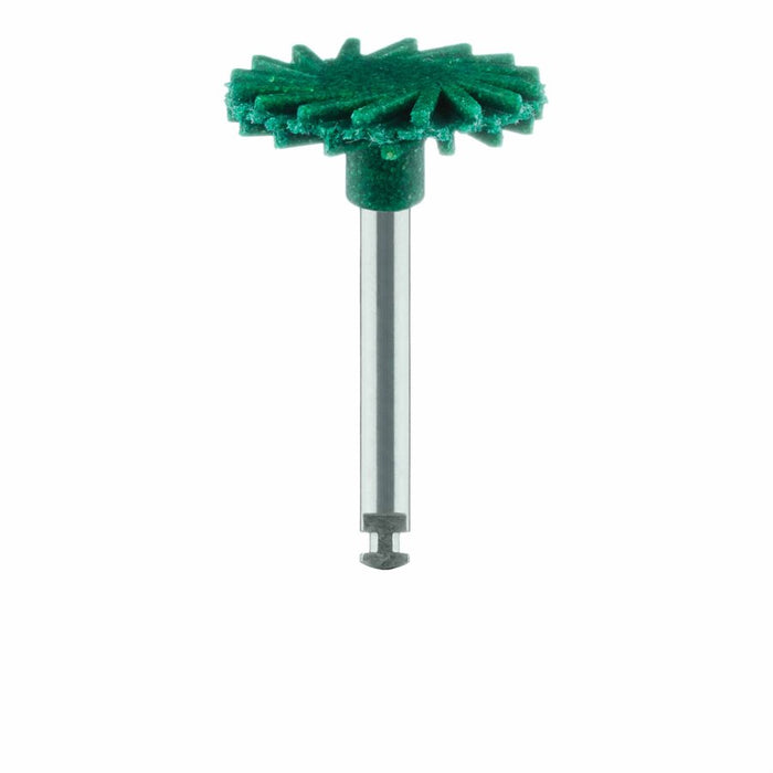 Polisher, Diamond Impregnated, For Porcelain, Green, Twist, 14mm Ø, Pre-Polishing (Coarse), RA - 9771G-140-RA - Avtec Dental
