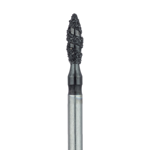 Black Cobra Diamond Bur, Pointed Football, 1.8mm Ø, Super Coarse, FG - B830-018-FG - Avtec Dental