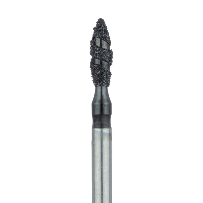 Black Cobra Diamond Bur, Pointed Football, 1.8mm Ø, Super Coarse, FG - B830-018-FG - Avtec Dental