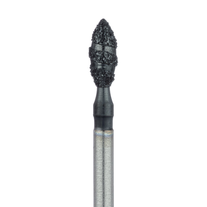 Black Cobra Diamond Bur, Pointed Football, 2.3mm Ø, Super Coarse, FG - B830-023-FG - Avtec Dental