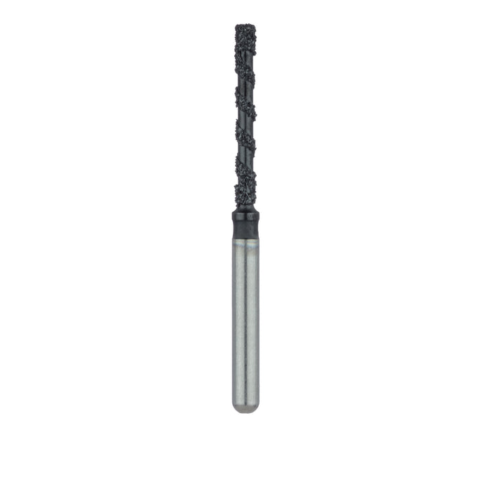 Black Cobra Diamond Bur, Long Flat End Cylinder, 1.2mm Ø, Super Coarse, FG - B837L-012-FG - Avtec Dental