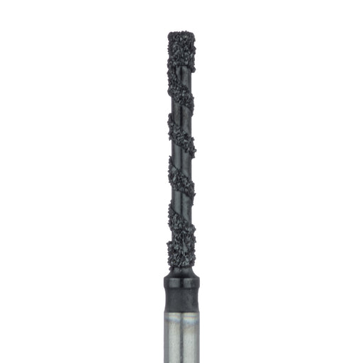 Black Cobra Diamond Bur, Long Flat End Cylinder, 1.2mm Ø, Super Coarse, FG - B837L-012-FG - Avtec Dental