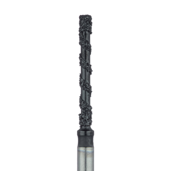Black Cobra Diamond Bur, Long Flat End Cylinder, 1.2mm Ø, Super Coarse, FG - B837L-012-FG - Avtec Dental