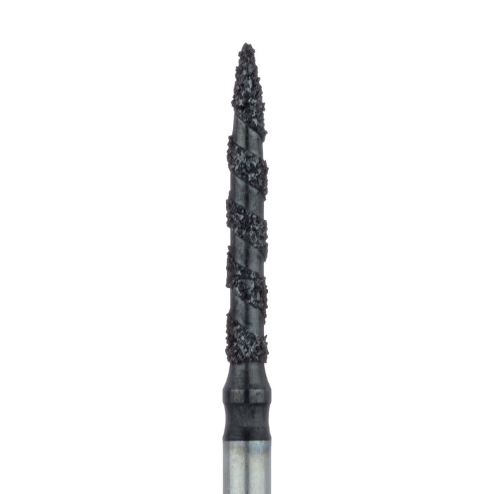 Black Cobra Diamond Bur, Thin Flame, 1.4mm Ø, Super Coarse, FG - B863-014-FG - Avtec Dental