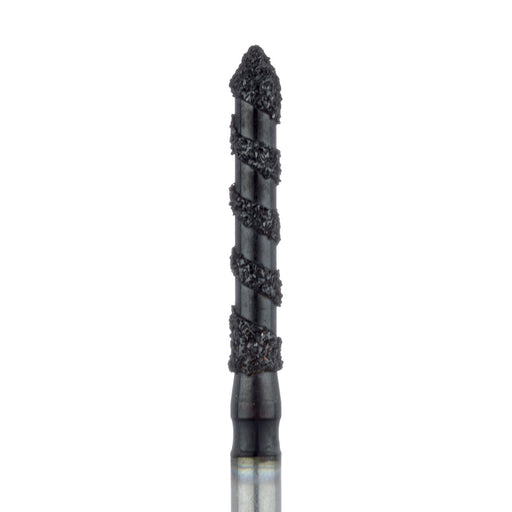 Black Cobra Diamond Bur, Long Pointed Tip Cylinder, 1.6mm Ø, Super Coarse, FG - B886-016-FG - Avtec Dental