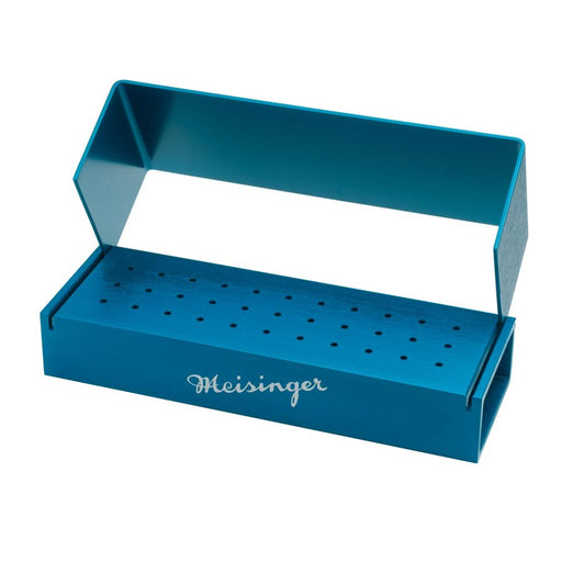 Bur Block, Anodized Aluminum, Blue, 3 Rows, 33 HP, Sterilizable - BL1001 - Avtec Dental