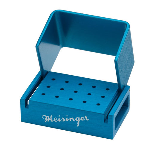 Bur Block, Anodized Aluminum, Blue, 3 Rows, 15 FG, Sterilizable - BL300 - Avtec Dental