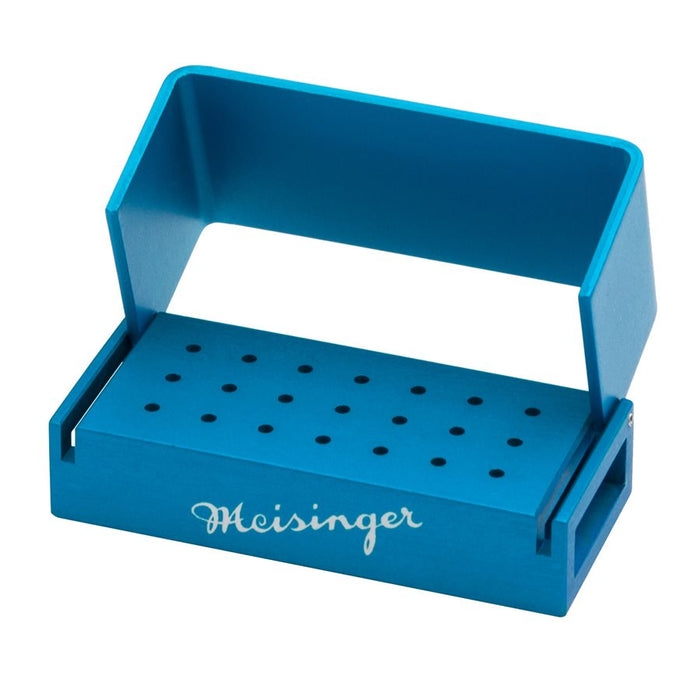 Bur Block, Anodized Aluminum, Blue, 3 Rows, 21 FG, Sterilizable - BL302 - Avtec Dental