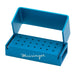 Bur Block, Anodized Aluminum, Blue, 3 Rows, 21 FG, Sterilizable - BL302 - Avtec Dental