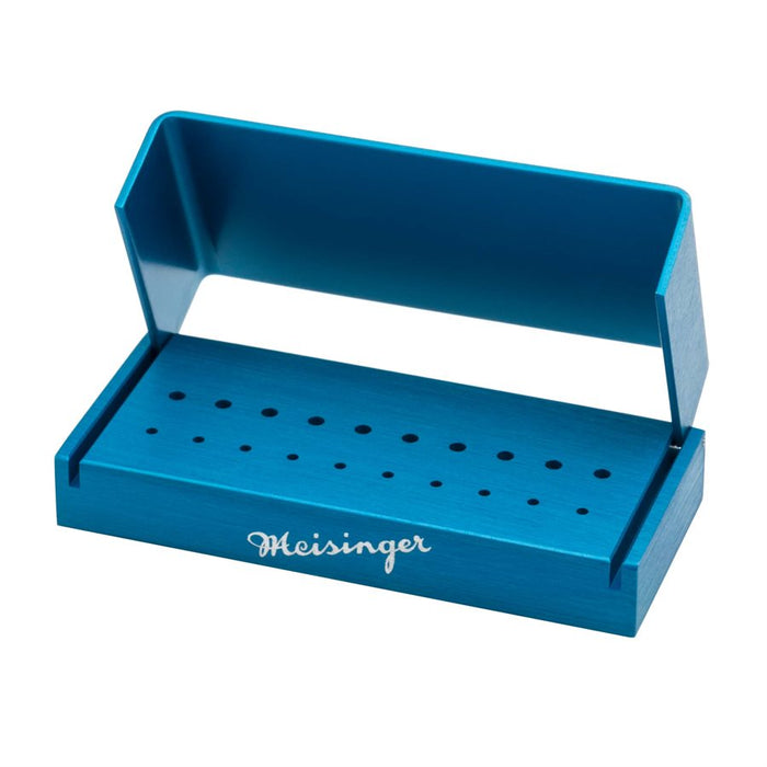 Bur Block, Anodized Aluminum, Blue, 2 Rows, 10 RA, 10 FG, Sterilizable - BL638 - Avtec Dental