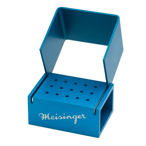 Bur Block, Anodized Aluminum, Blue, 3 Rows, 15 HP, Sterilizable - BL700 - Avtec Dental