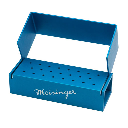 Bur Block, Anodized Aluminum, Blue, 3 Rows, 23 HP, Sterilizable - BL702 - Avtec Dental