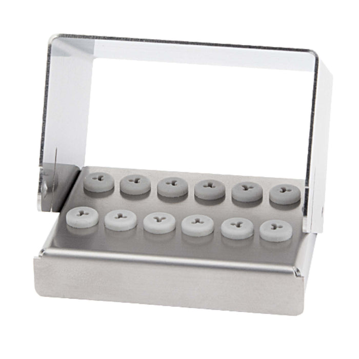 Bur Block, Stainless Steel with Grommets, 12 FG / RA, Non-Corrosive, Sterilizable - BS440 - Avtec Dental