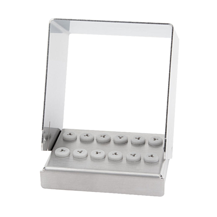 Bur Block, Stainless Steel with Grommets, 12 HP, Non-Corrosive, Sterilizable - BS470 - Avtec Dental