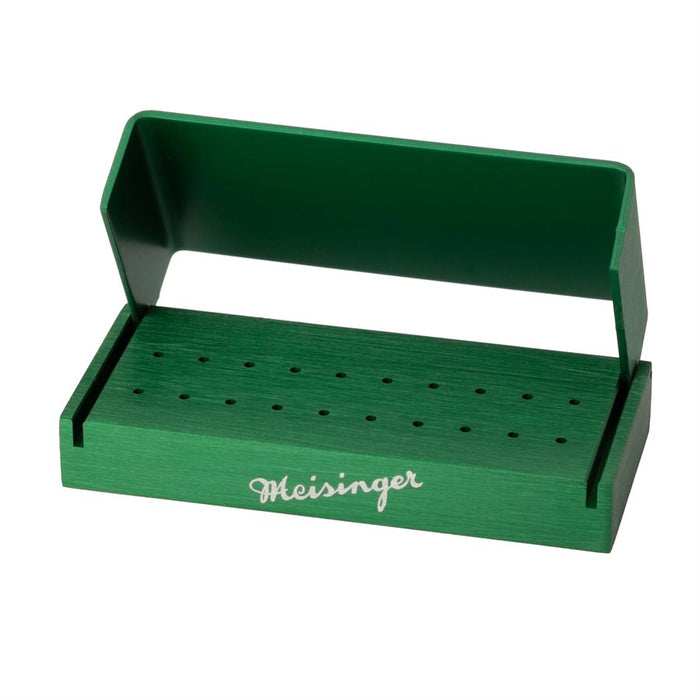 Bur Block, Anodized Aluminum, Green, 2 Row, 20 FG, Sterilizable - GR630 - Avtec Dental