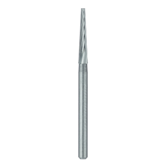 Trimming & Finishing Carbide Bur, Fine, Tapered Flat End, US #7205, 1.6mm Ø, FG - HM212L-016-FG - Avtec Dental
