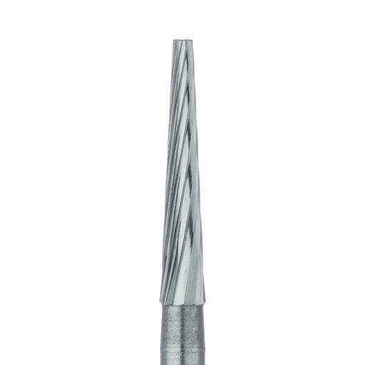 Trimming & Finishing Carbide Bur, Fine, Tapered Flat End, US #7205, 1.6mm Ø, FG - HM212L-016-FG - Avtec Dental