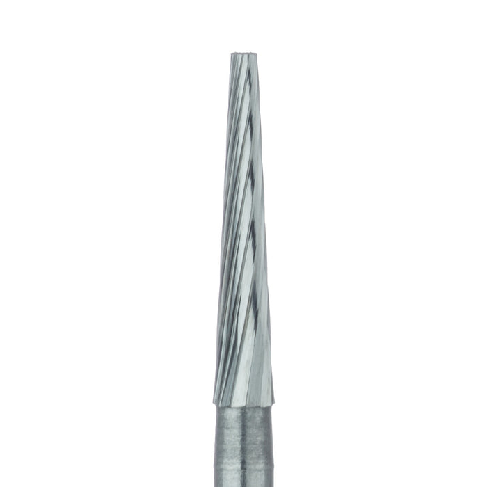Trimming & Finishing Carbide Bur, Fine, Tapered Flat End, US #7205, 1.6mm Ø, FG - HM212L-016-FG - Avtec Dental