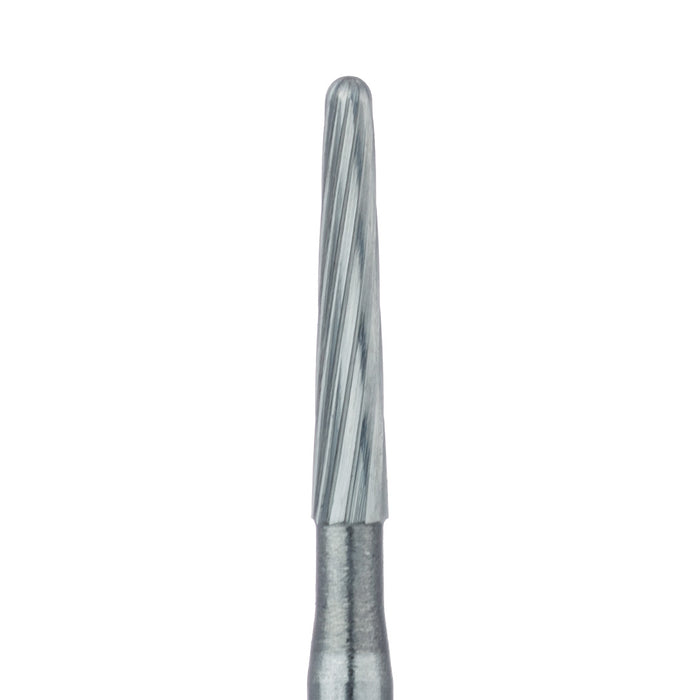 Trimming & Finishing Carbide Bur, Fine, Round End Taper, US#7664, 1.4mm Ø, FG - HM375R-014-FG - Avtec Dental