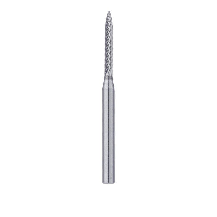 Bur 010 Trimming & Finishing Carbide Bur, Fine, Flame, 1mm Ø, FG - HM48L-010-F