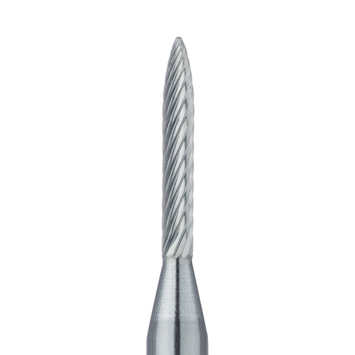 Trimming & Finishing Carbide Bur, Fine, Flame, 1.2mm Ø, RA - HM48L-012-RA - Avtec Dental