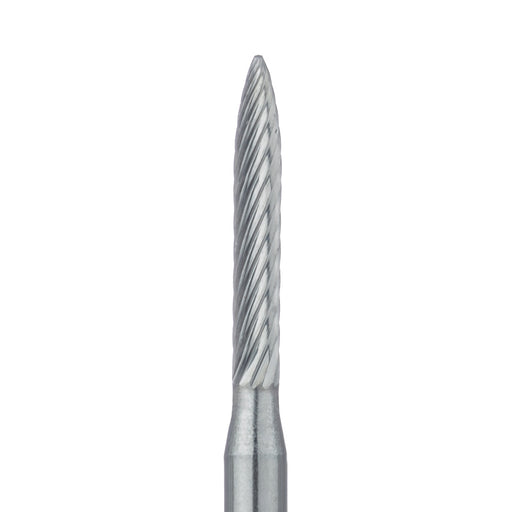 Trimming & Finishing Carbide Bur, Fine, Flame, 1.2mm Ø, FG - HM48L-012-FG - Avtec Dental