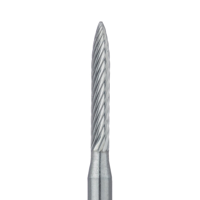 Trimming & Finishing Carbide Bur, Fine, Flame, 1.2mm Ø, FG - HM48L-012-FG - Avtec Dental