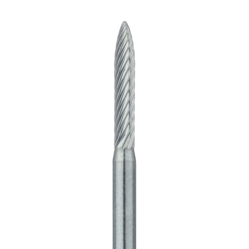 Trimming & Finishing Carbide Bur, Fine, Flame, 1.4mm Ø, SU (FGXXL) - HM48L-014-SU - Avtec Dental
