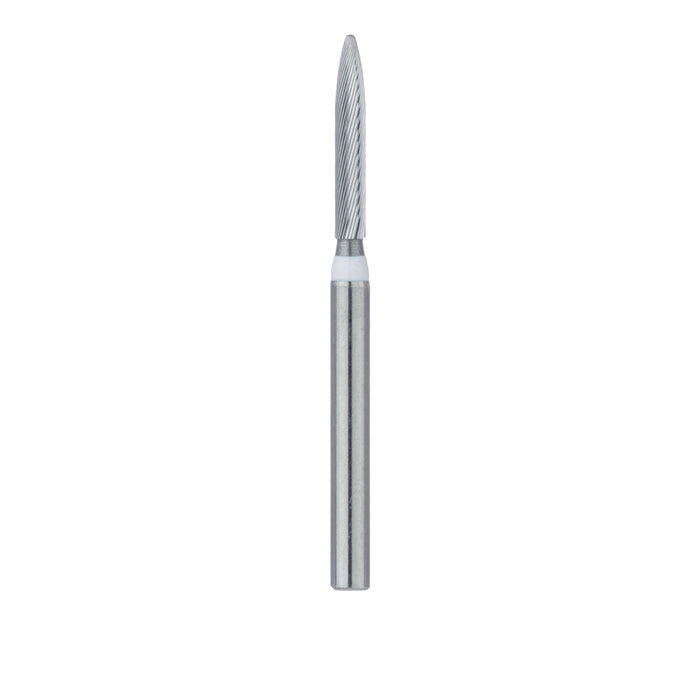Trimming & Finishing Carbide Bur, Ultra Fine, Flame, 1.2mm Ø, FG - HM48LU-012-FG - Avtec Dental
