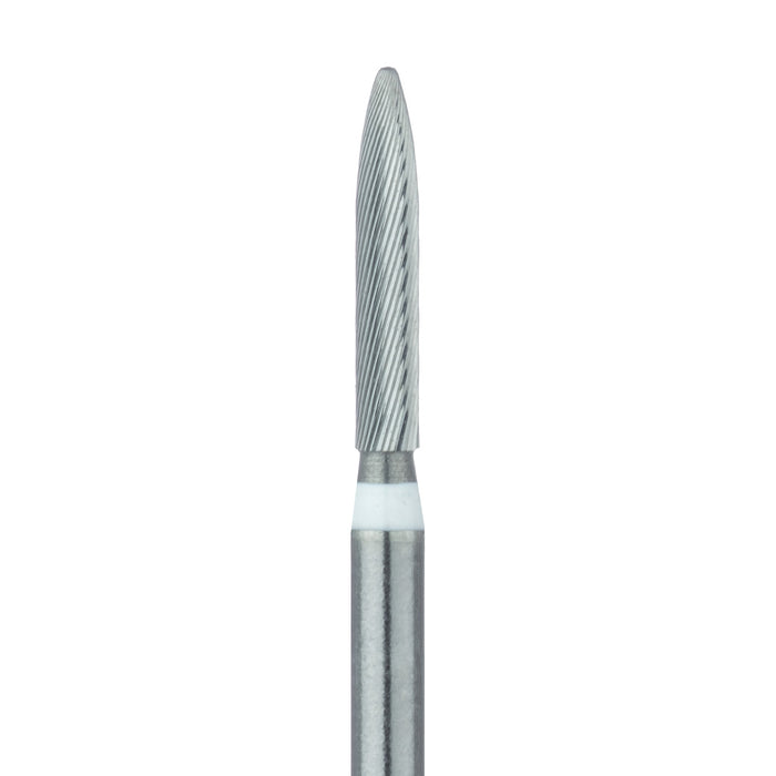 Trimming & Finishing Carbide Bur, Ultra Fine, Flame, 1.4mm Ø, SU (FGXXL) - HM48LU-014-SU - Avtec Dental