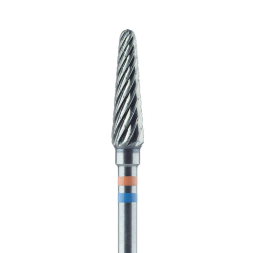 Carbide Cutter, Fine, Faceted Toothing with Cross Cut, Round End Taper, 4mm Ø, HP - HM79FF-040-HP - Avtec Dental