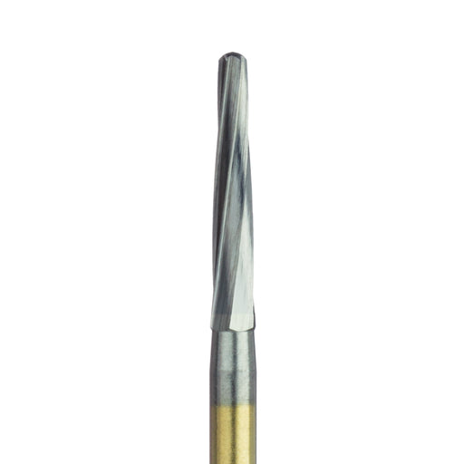 Surgical Carbide Bur, Round End Taper, Surgical Cutter, Gold Plated, 1.6mm Ø, FGL - HMG152-016-FGL - Avtec Dental
