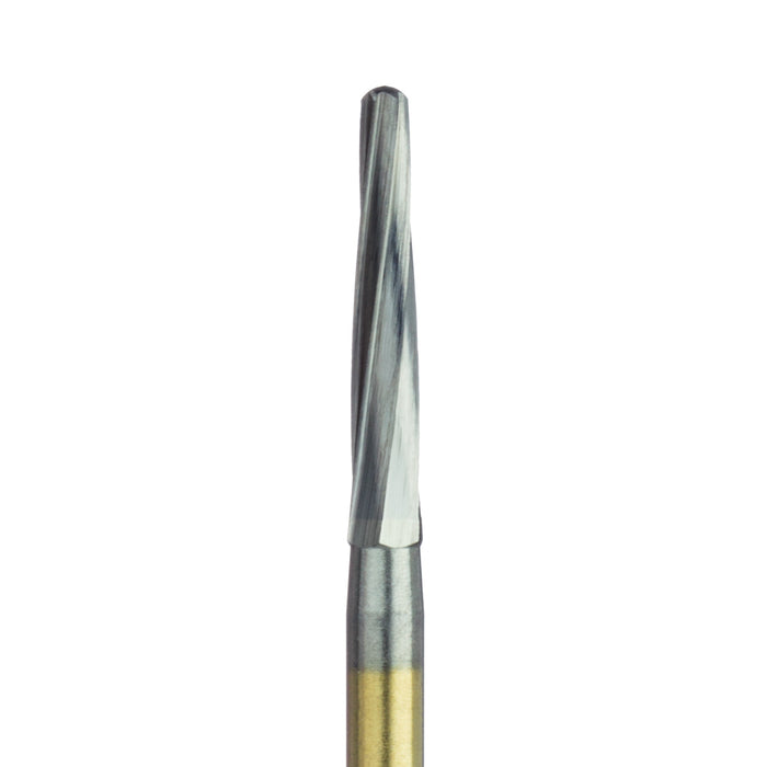Surgical Carbide Bur, Round End Taper, Surgical Cutter, Gold Plated, 1.6mm Ø, FGL - HMG152-016-FGL - Avtec Dental