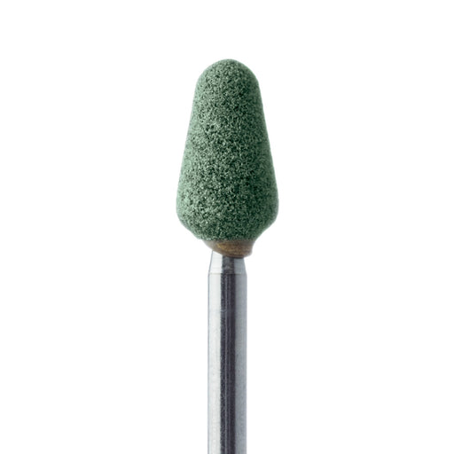 Abrasive, Green, Tapered Wide Round End, 6mm Ø, Soft Bonding, Fine, HP - KB671-060-HP-GRN - Avtec Dental