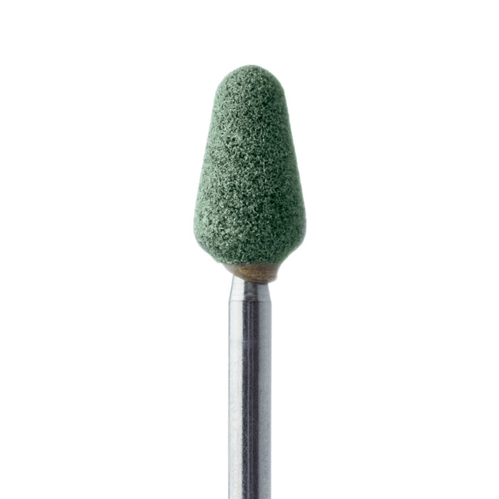 Abrasive, Green, Tapered Wide Round End, 6mm Ø, Soft Bonding, Fine, HP - KB671-060-HP-GRN - Avtec Dental