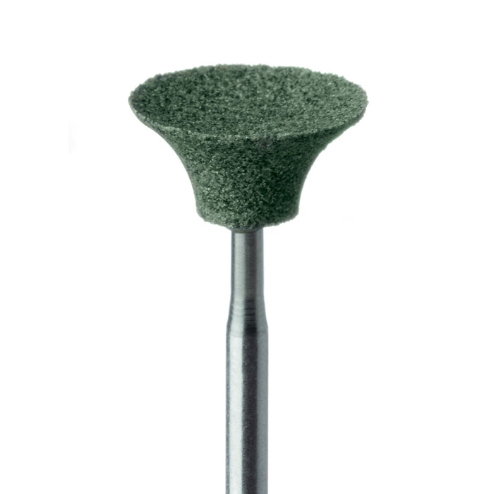 Abrasive, Green, Large Inverted Cup, 12.5mm Ø, Soft Bonding, Fine, HP - KB727-125-HP-GRN - Avtec Dental