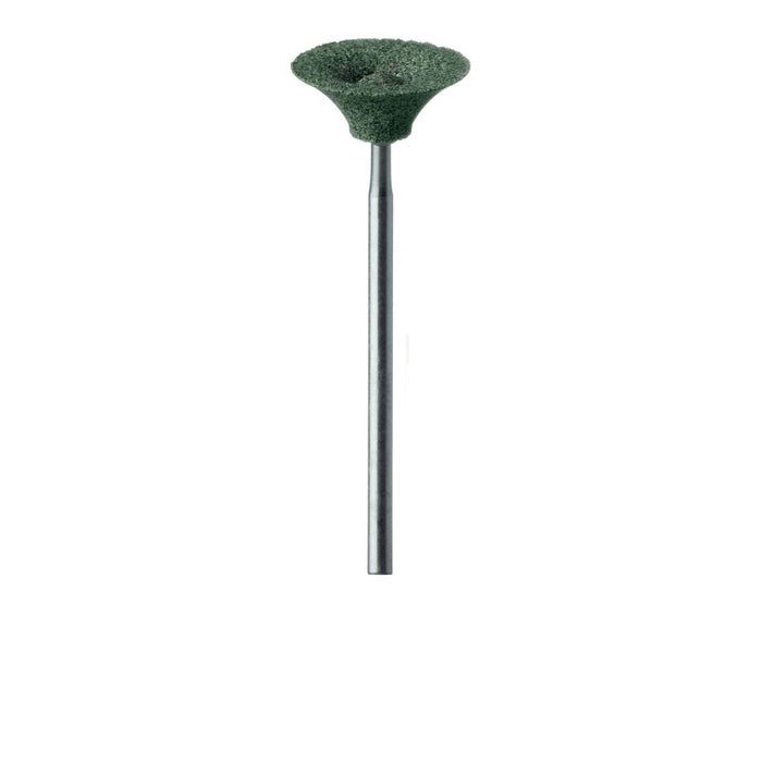 Abrasive, Green, Large Inverted Cup, 16.5mm Ø, Soft Bonding, Fine, HP - KB728-165-HP-GRN - Avtec Dental