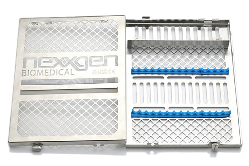 14 Piece Instrument Cassette with Adjustable Divider, Lattice - Avtec Dental