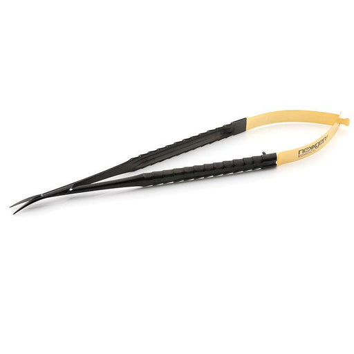 Castroviejo Scissors, Curved Tips, 18cm, TC, Black Titanium - Avtec Dental