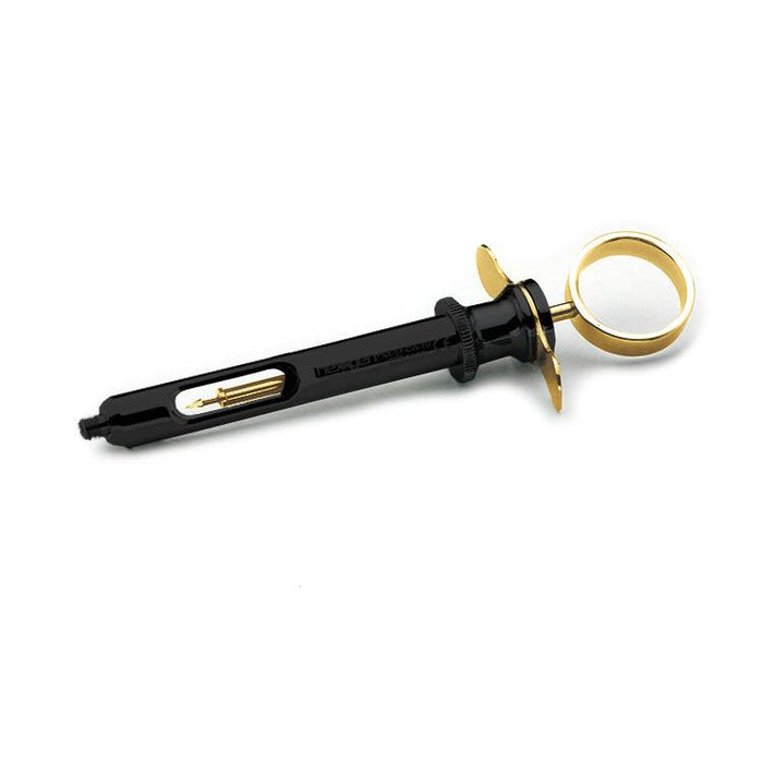 ArrowGlide™ 1.8cc  Self-Aspirating Dental Syringe, CW Style with Wing, Black & Gold Ion Edge™ Surface - Nexxgen Biomedical®