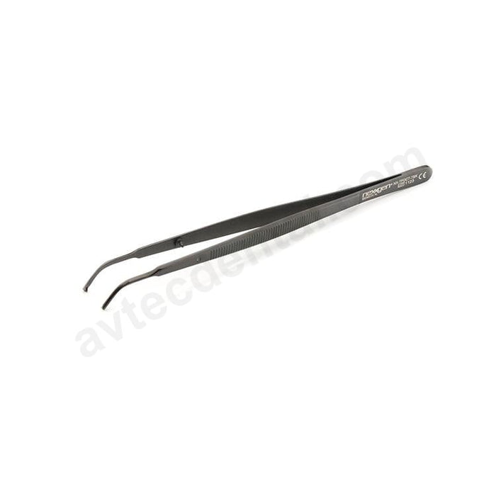 Gerald Forceps, Curved, 1x2 Teeth, Black Titanium, 160mm - Avtec Dental