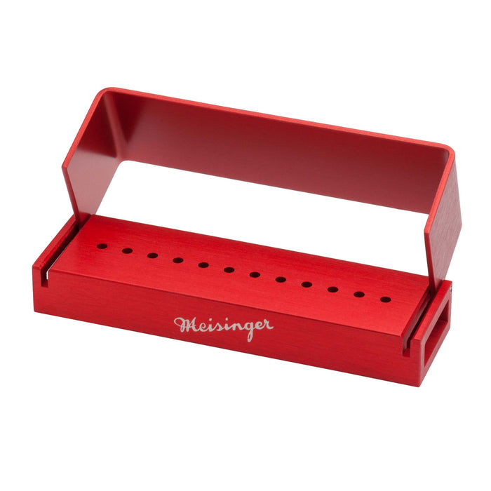 Bur Block, Anodized Aluminum, Orange, 1 Row, 12 RA, Sterilizable - OR622 - Avtec Dental