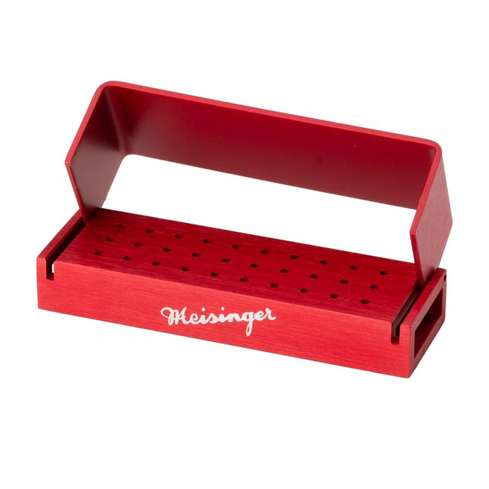 Bur Block, Anodized Aluminum, Red, 3 row, 30 FG, Sterilizable - RD606 - Avtec Dental