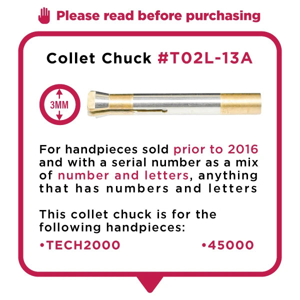 3mm Chuck for TECH2000/45000 Handpiece