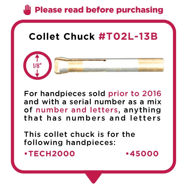 1/8" Chuck for TECH2000/45000 Handpiece