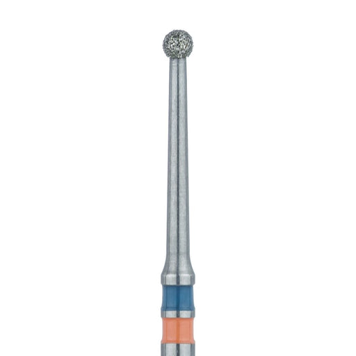 Zirconia Diamond Bur, Long Neck Round, Medium, 1.4mm Ø, FG - Z801L-014-FG - Avtec Dental