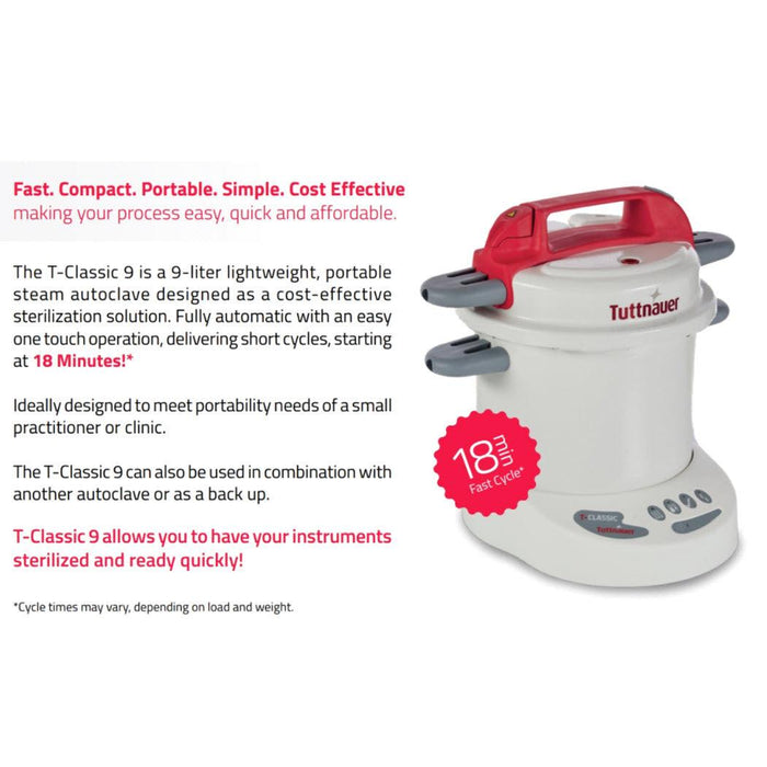 Tuttnauer T-Classic 9 Autoclave Classic Electric Automatic Sterilizer - Avtec Dental