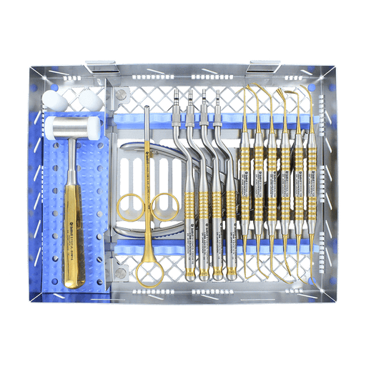 Sinus Lift Kit (Full Instrumentation) 11 Piece - Gold Titanium - Avtec Dental